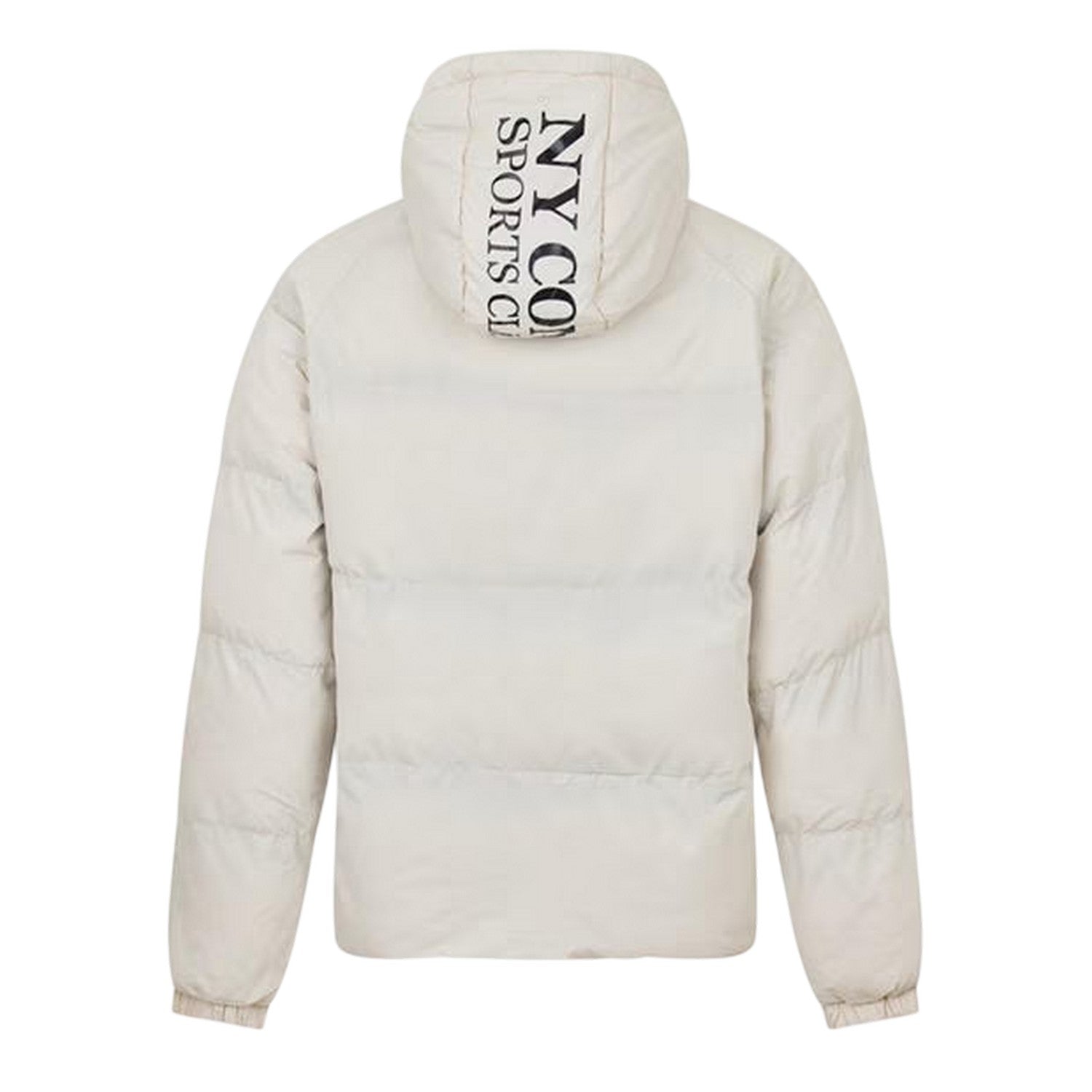 Beige - Back - NY Concept Mens Full Zip Puffer Jacket