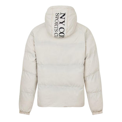 Beige - Back - NY Concept Mens Full Zip Puffer Jacket