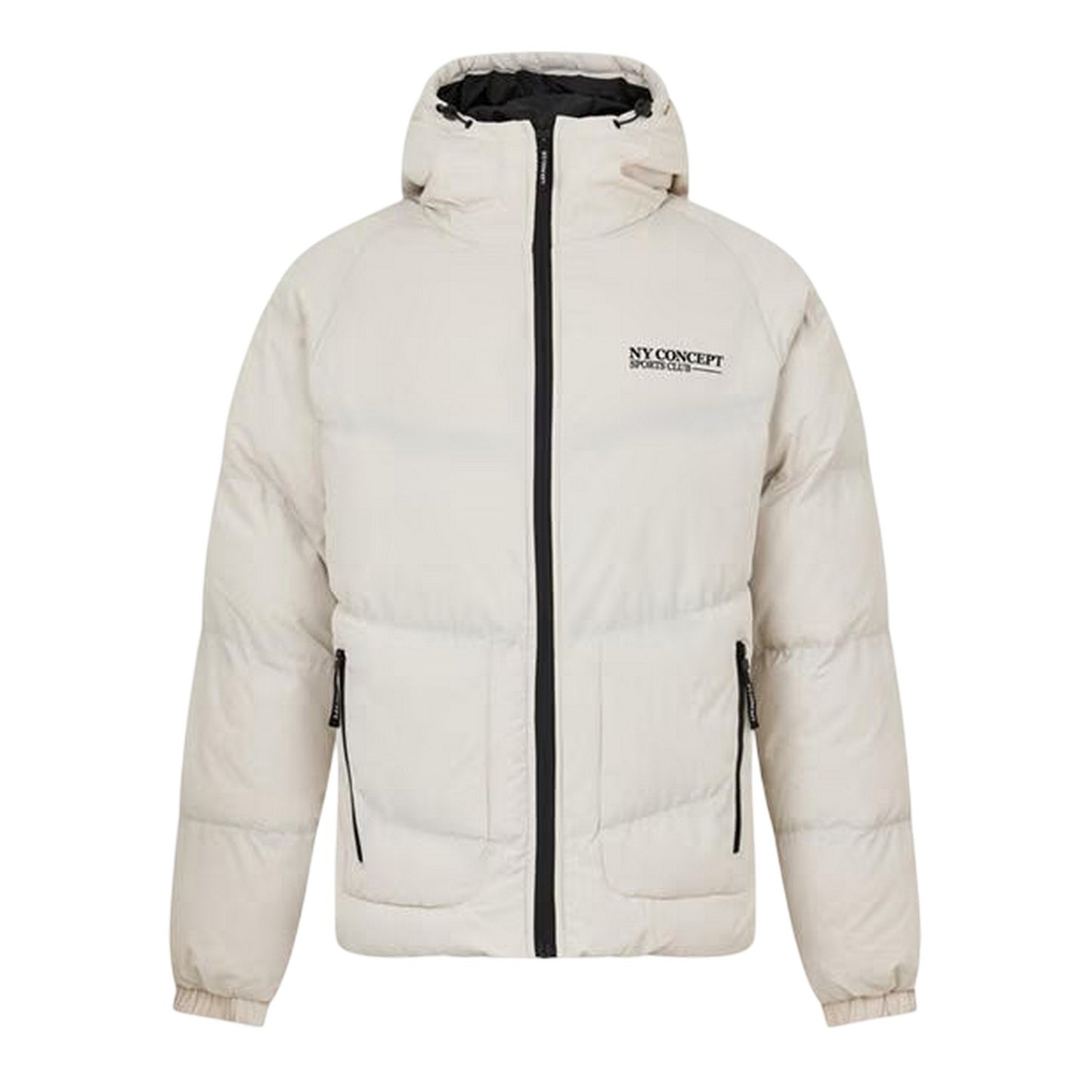 Beige - Front - NY Concept Mens Full Zip Puffer Jacket