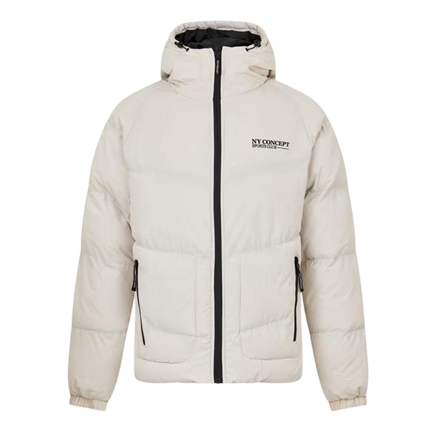 Beige - Front - NY Concept Mens Full Zip Puffer Jacket