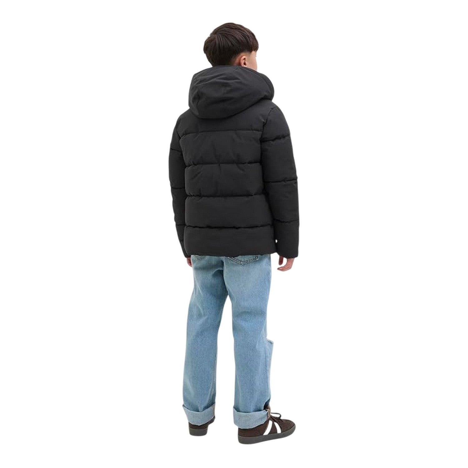 Black - Back - Jack And Jones Childrens-Kids Global Puffer Jacket