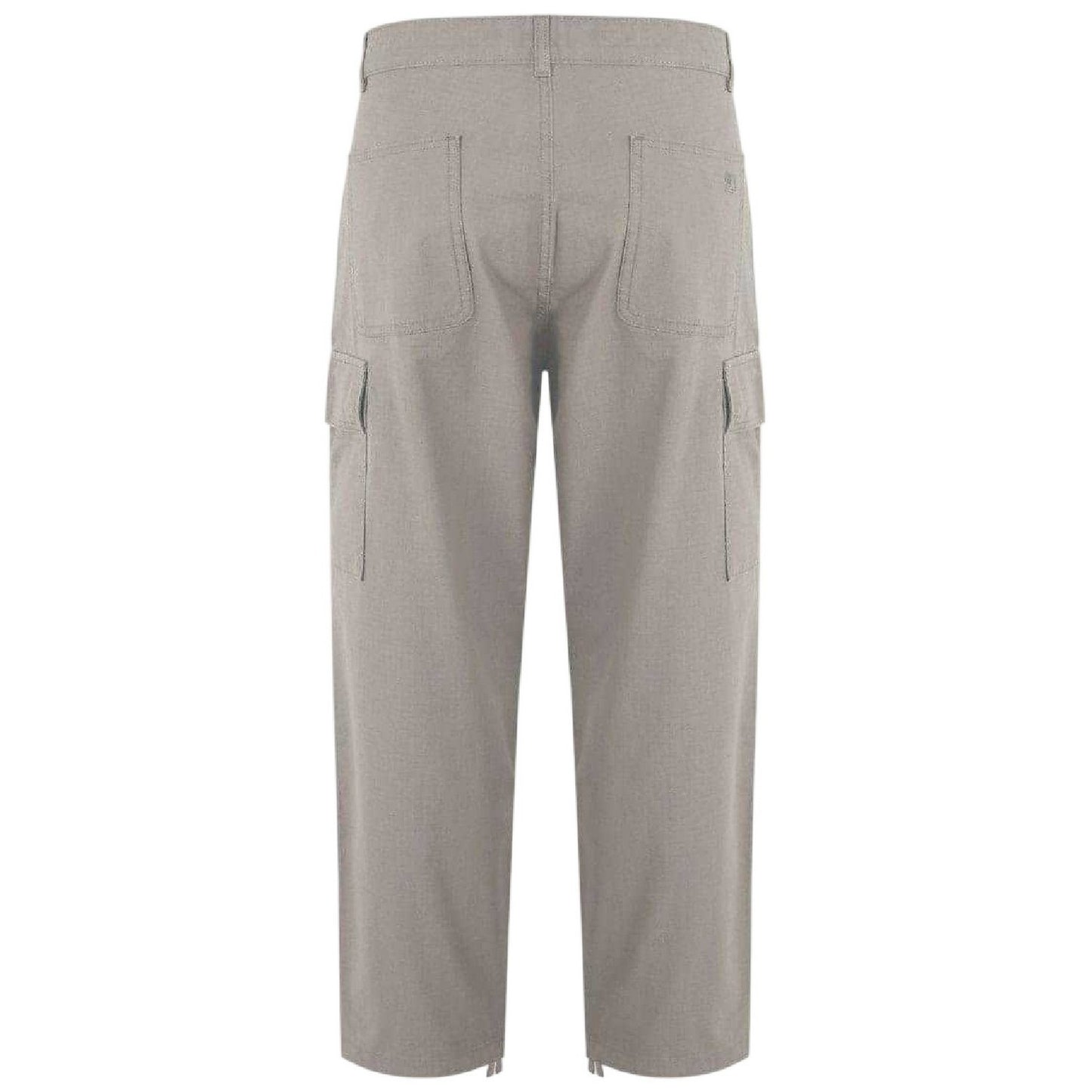 Beige - Back - SoulCal Mens Plain Cargo Trousers