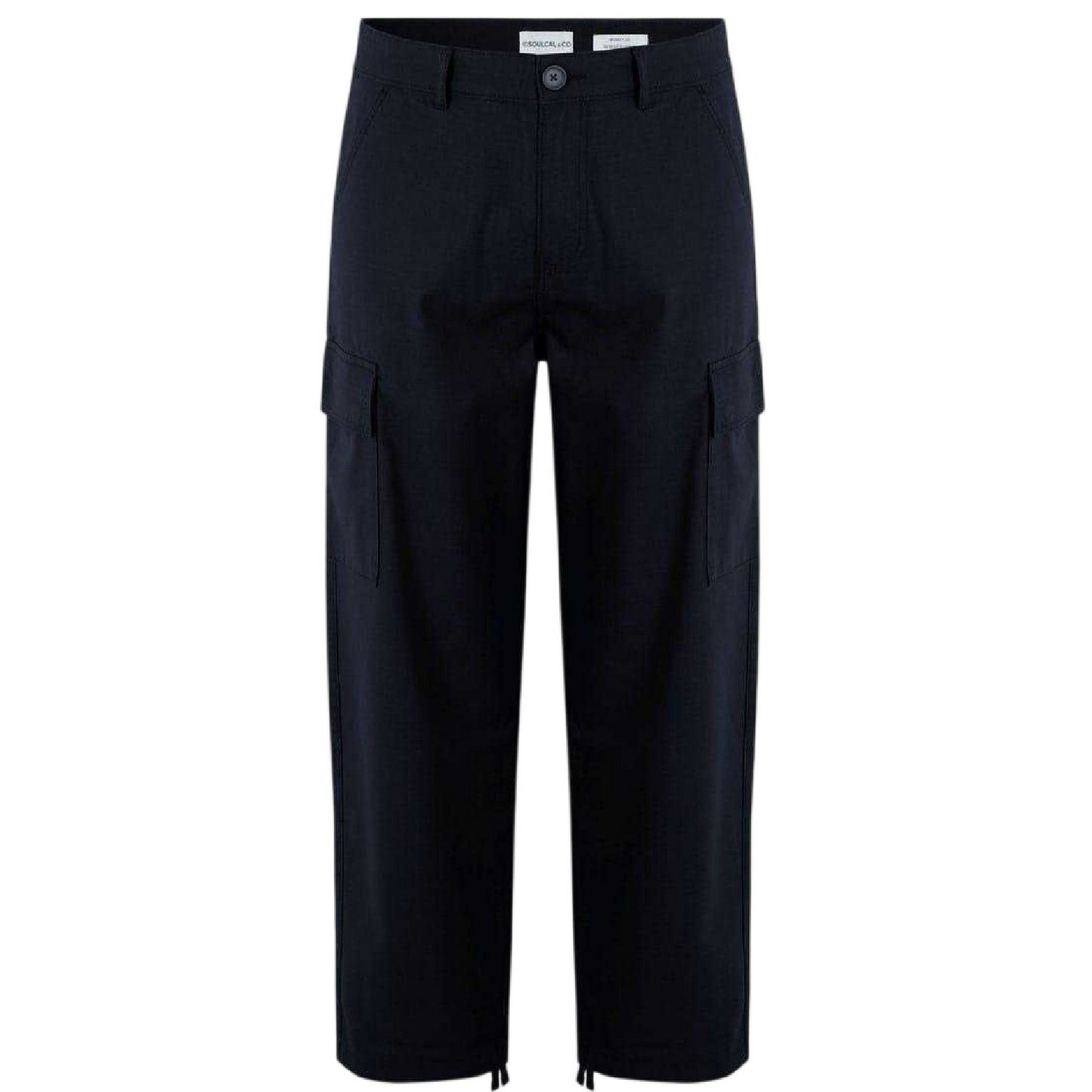 Black - Front - SoulCal Mens Plain Cargo Trousers