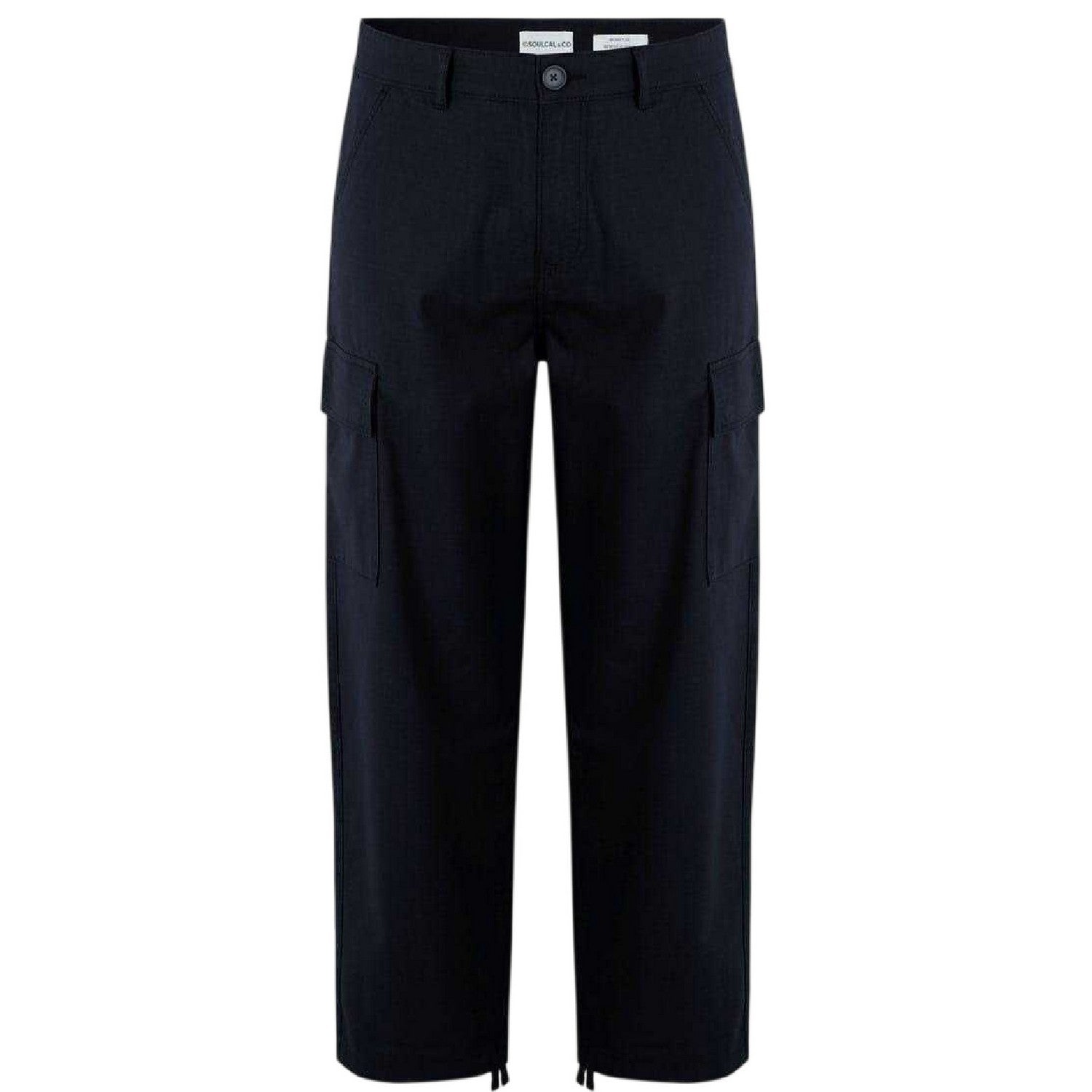 Black - Front - SoulCal Mens Plain Cargo Trousers