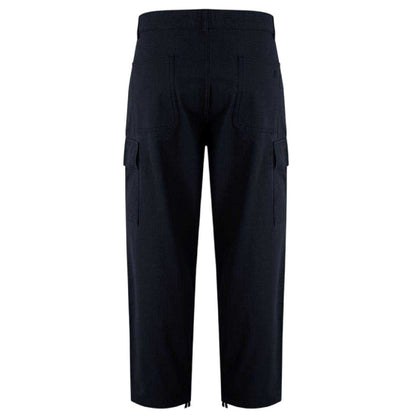 Black - Back - SoulCal Mens Plain Cargo Trousers