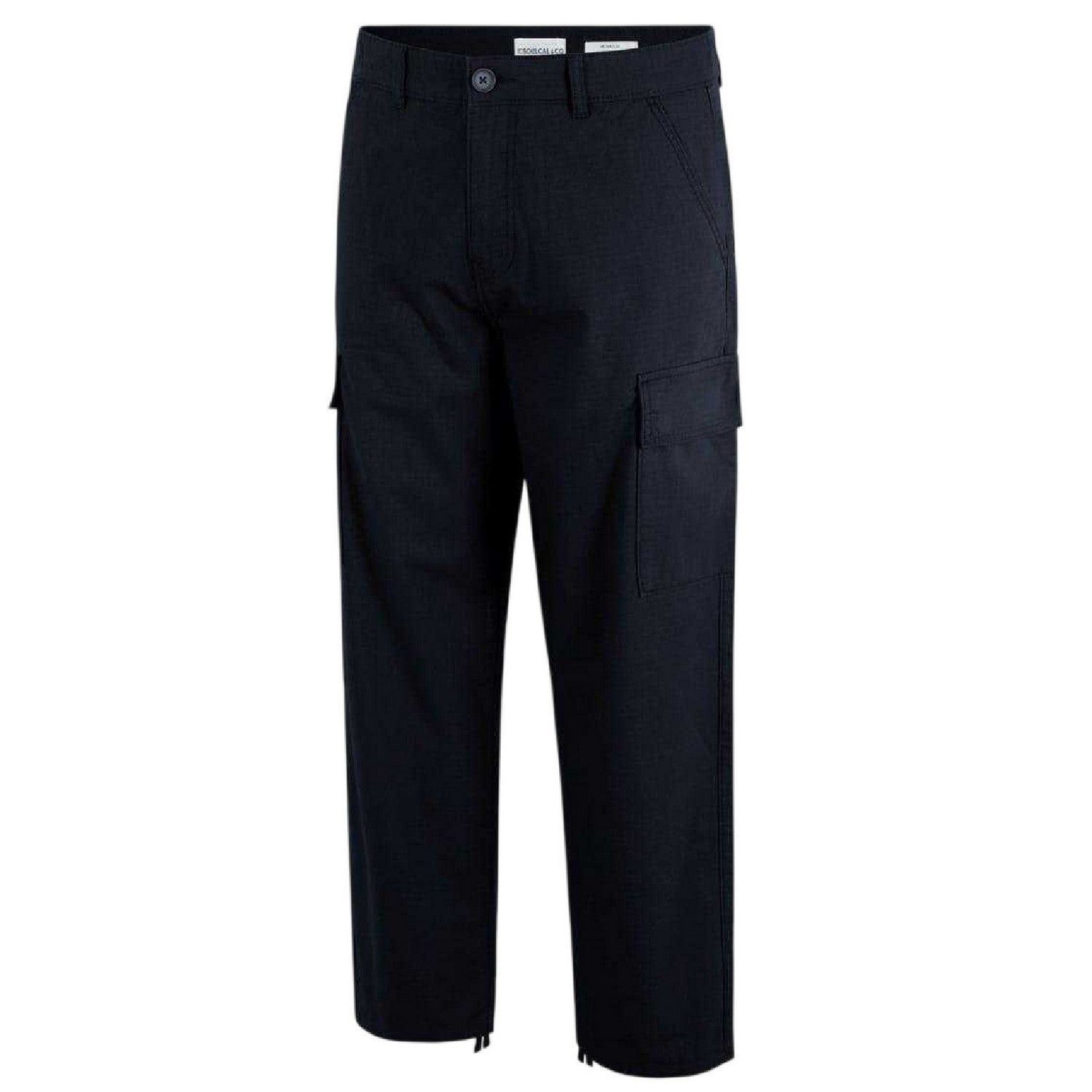 Black - Side - SoulCal Mens Plain Cargo Trousers