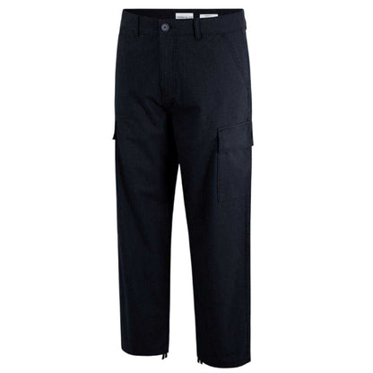 Black - Side - SoulCal Mens Plain Cargo Trousers