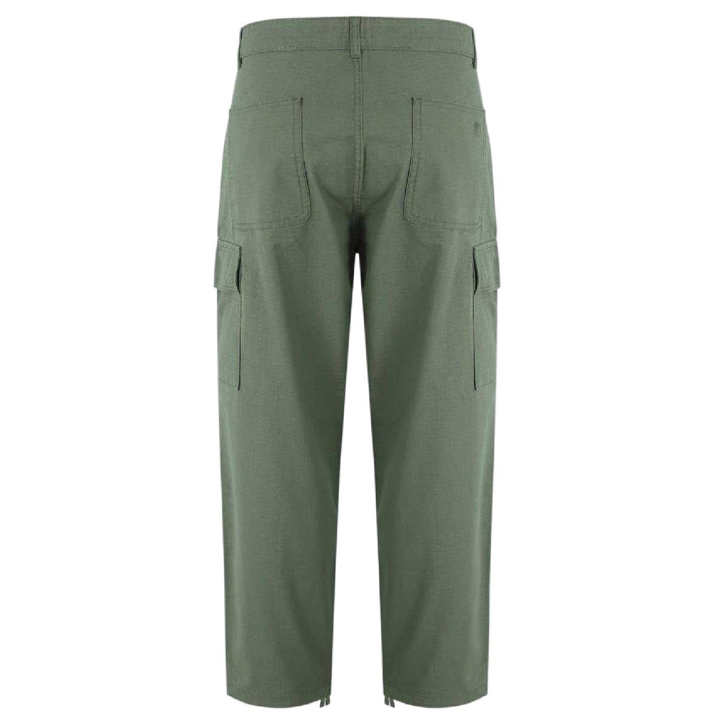 Khaki Green - Back - SoulCal Mens Plain Cargo Trousers