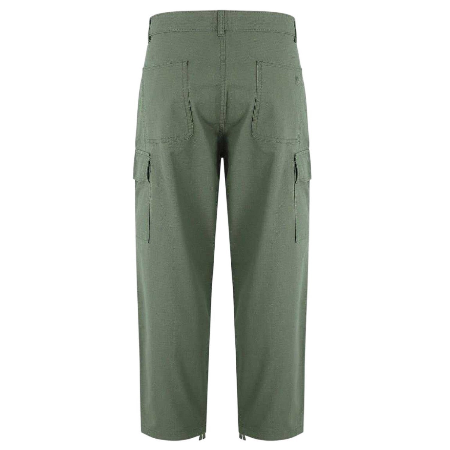 Khaki Green - Back - SoulCal Mens Plain Cargo Trousers