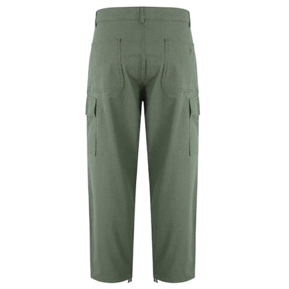 Khaki Green - Back - SoulCal Mens Plain Cargo Trousers