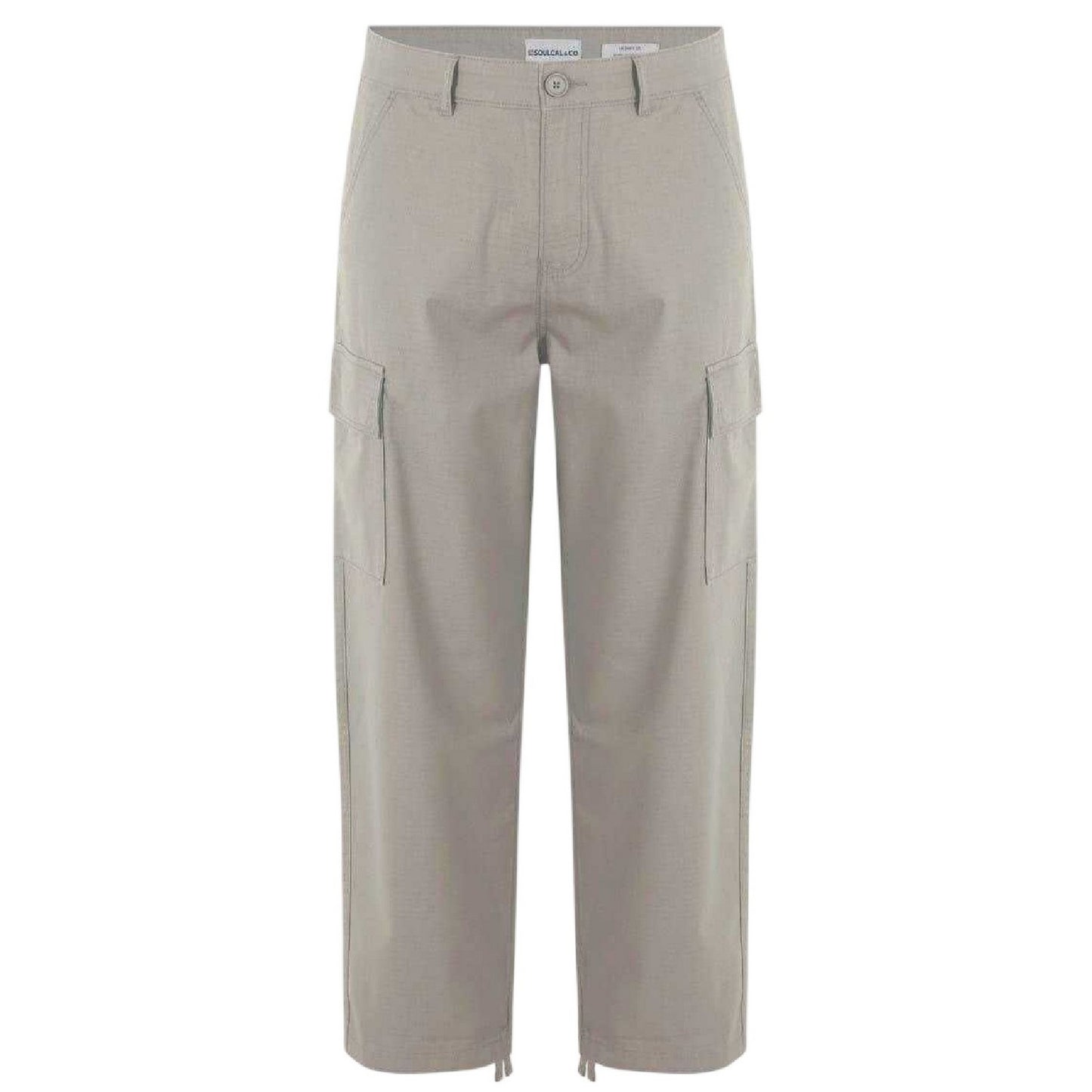 Beige - Front - SoulCal Mens Plain Cargo Trousers