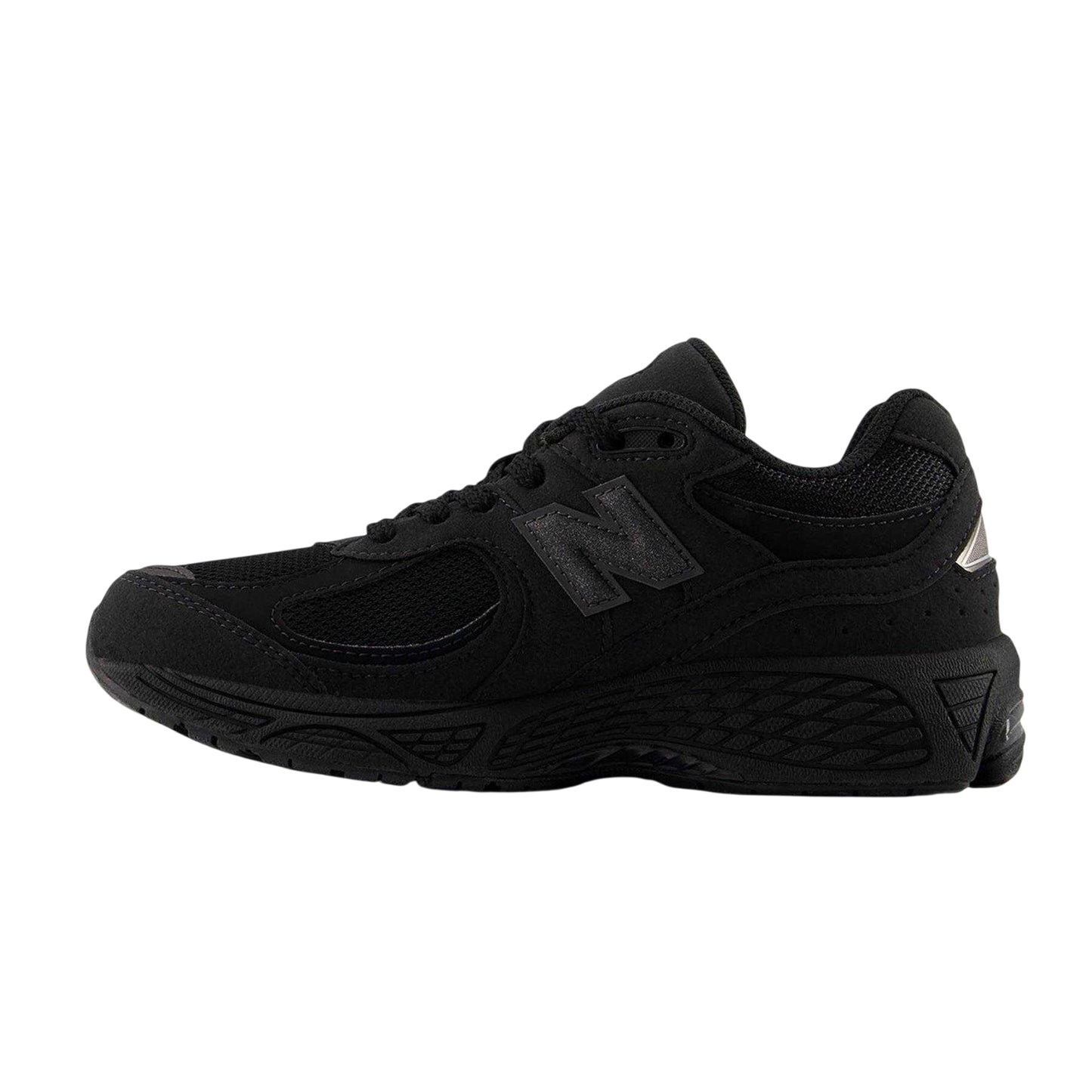Triple Black - Back - New Balance Childrens-Kids 2002 Suede Trainers