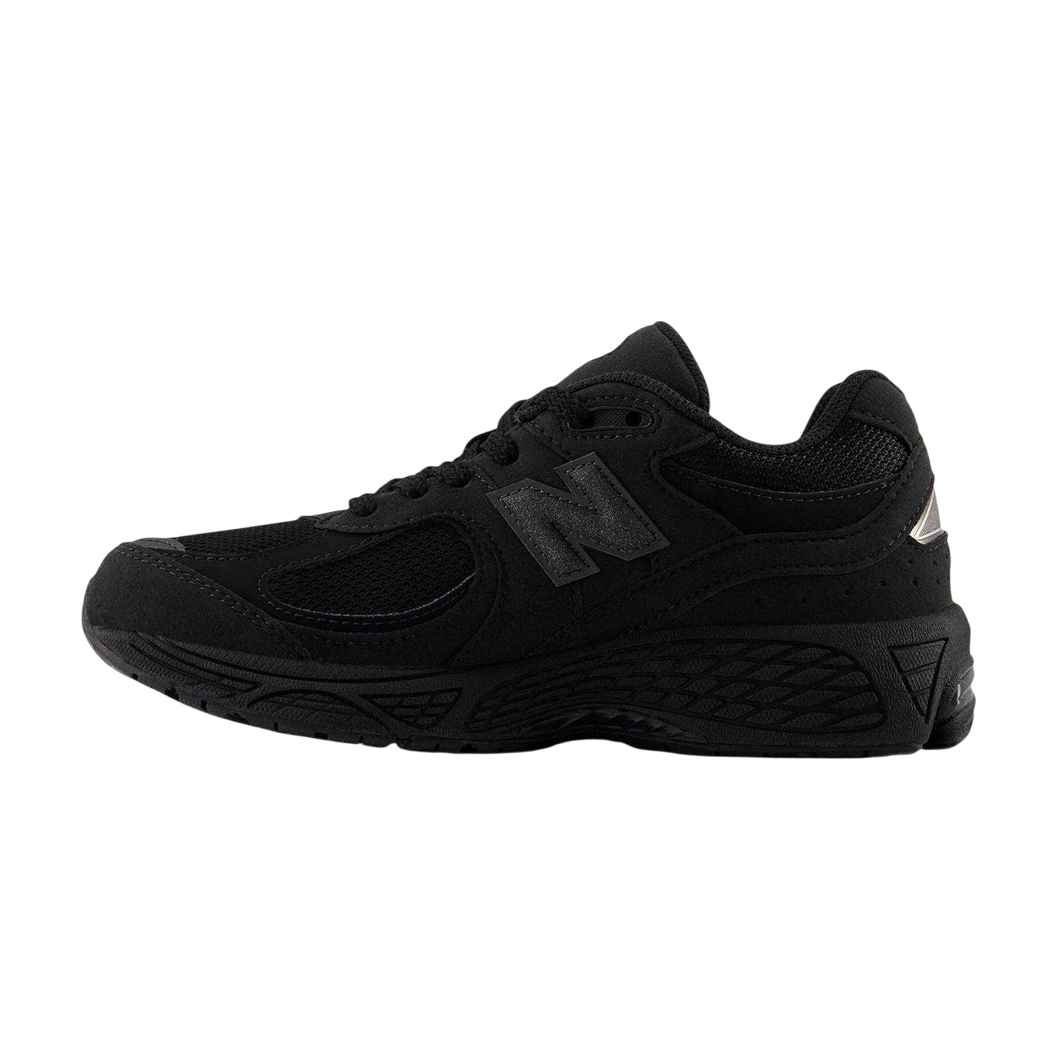 Triple Black - Back - New Balance Childrens-Kids 2002 Suede Trainers