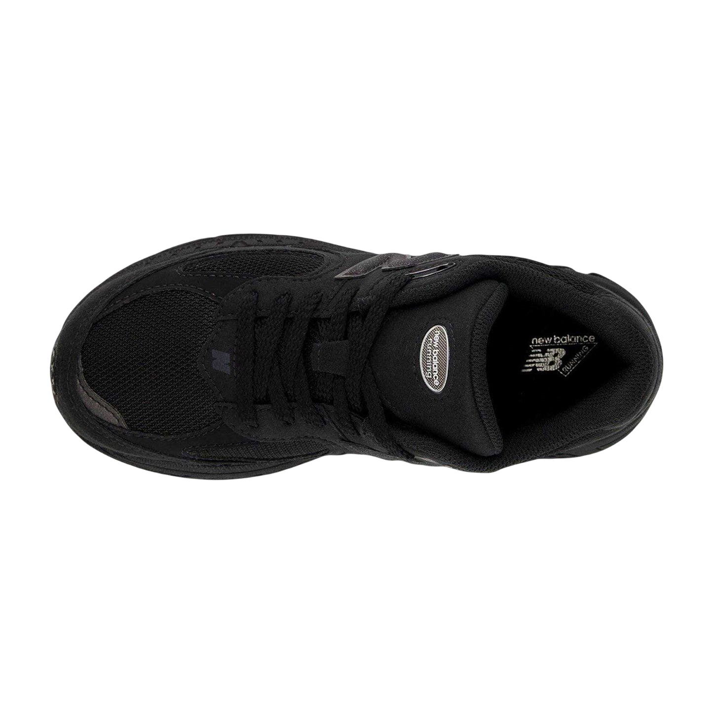 Triple Black - Side - New Balance Childrens-Kids 2002 Suede Trainers