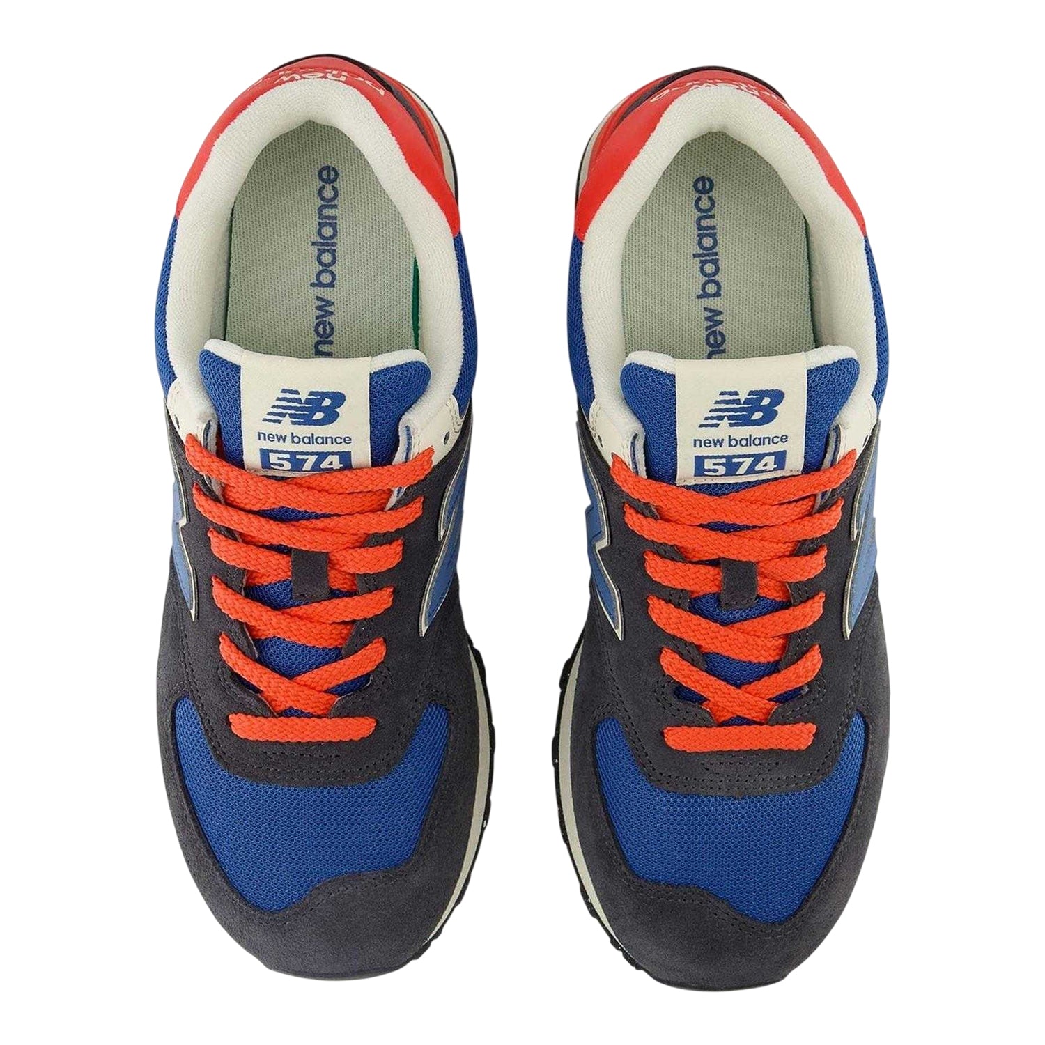 Grey - Side - New Balance Mens 574 Suede Trainers