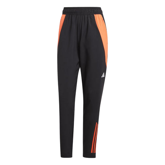 Black-Solar Red - Front - Adidas Womens-Ladies Tiro 24 Training Tracksuit Bottoms