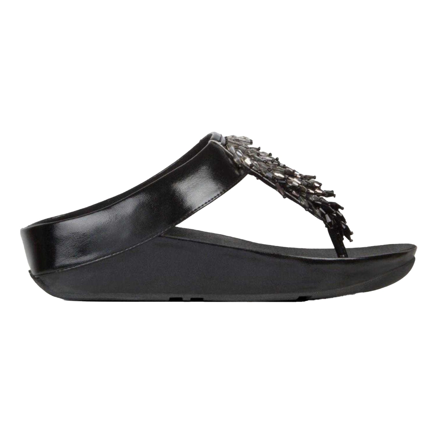 Black - Side - Fit Flop Womens-Ladies Rumba Ombre Toe Post Sandals