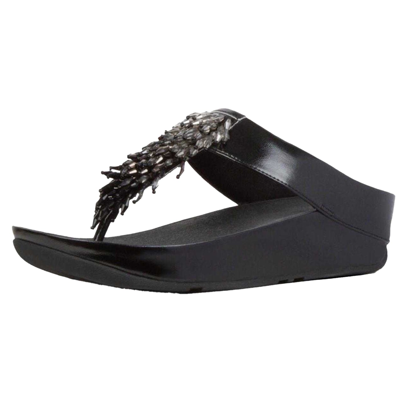 Black - Front - Fit Flop Womens-Ladies Rumba Ombre Toe Post Sandals