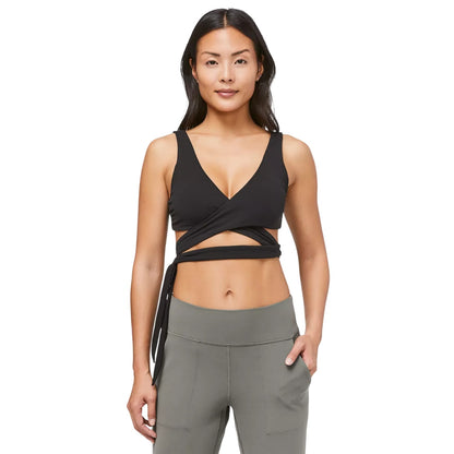 Black - Lifestyle - Brave Soul Womens-Ladies Wrap Front Bikini Top