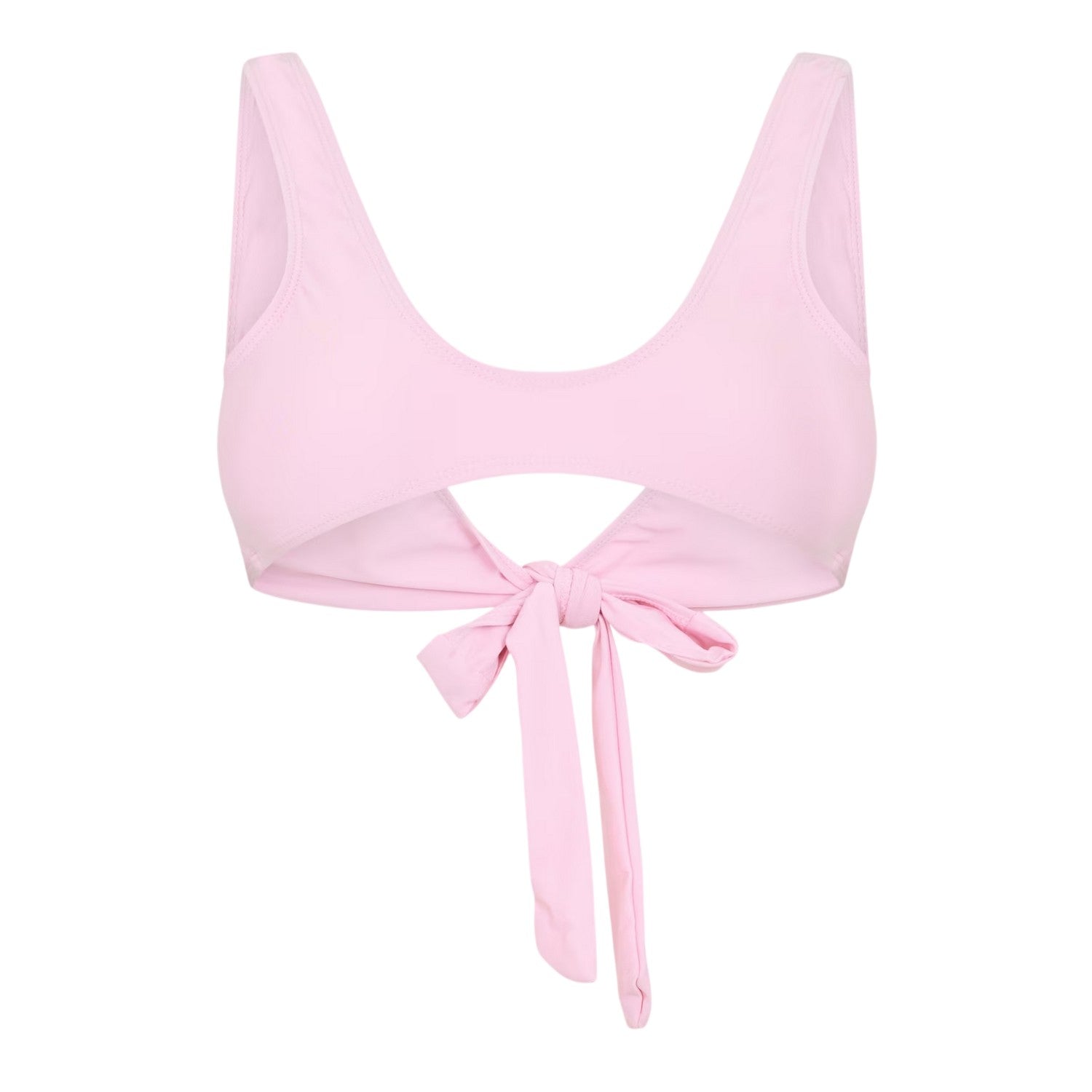 Pink - Back - Brave Soul Womens-Ladies Wrap Front Bikini Top