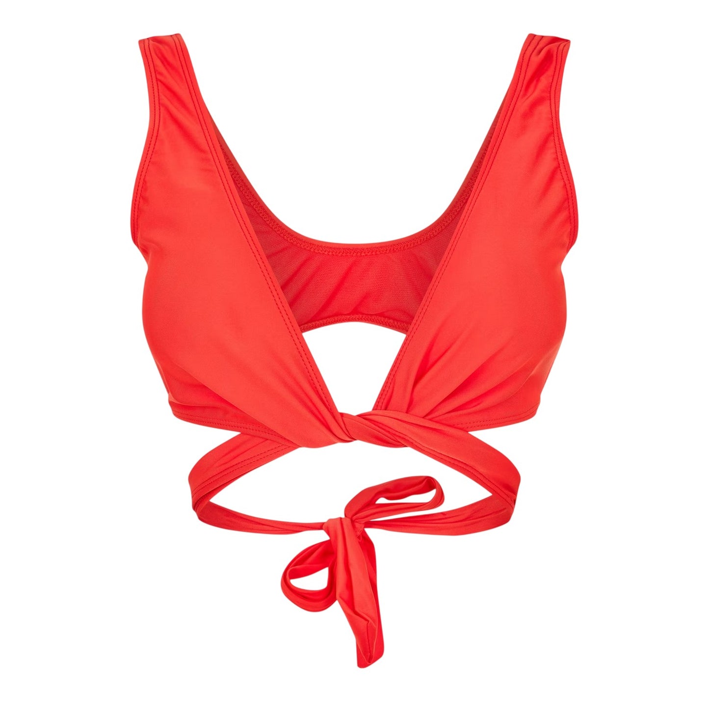 Red - Front - Brave Soul Womens-Ladies Wrap Front Bikini Top