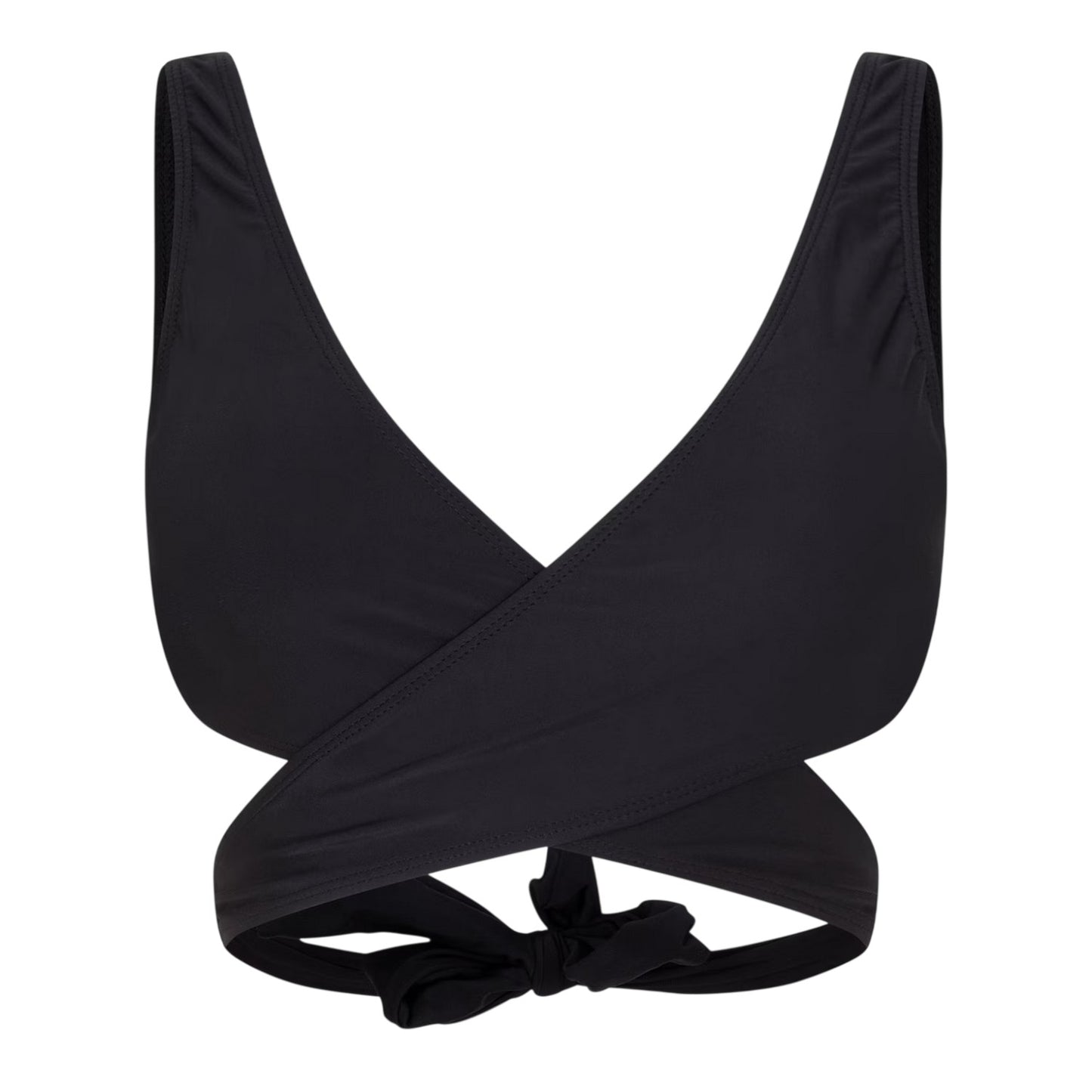 Black - Front - Brave Soul Womens-Ladies Wrap Front Bikini Top