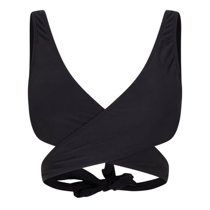 Black - Front - Brave Soul Womens-Ladies Wrap Front Bikini Top