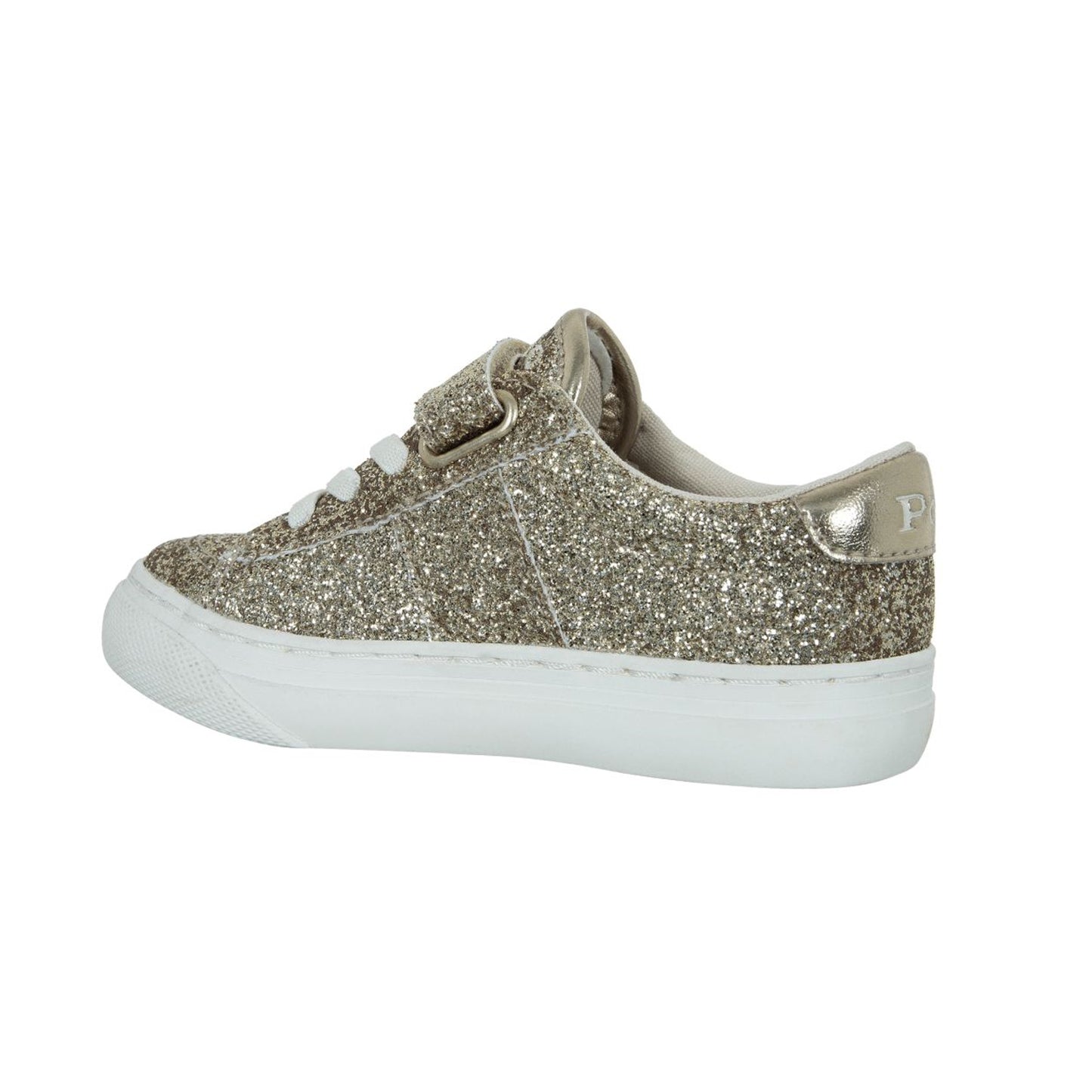Gold-Cream - Back - Ralph Lauren Childrens-Kids Ryley Glitter Shoes