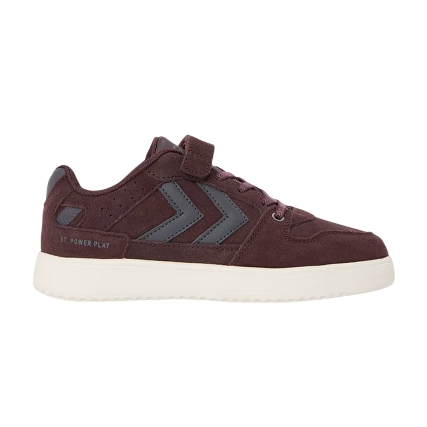 Fudge - Front - Hummel Childrens-Kids Chevron Suede Trainers