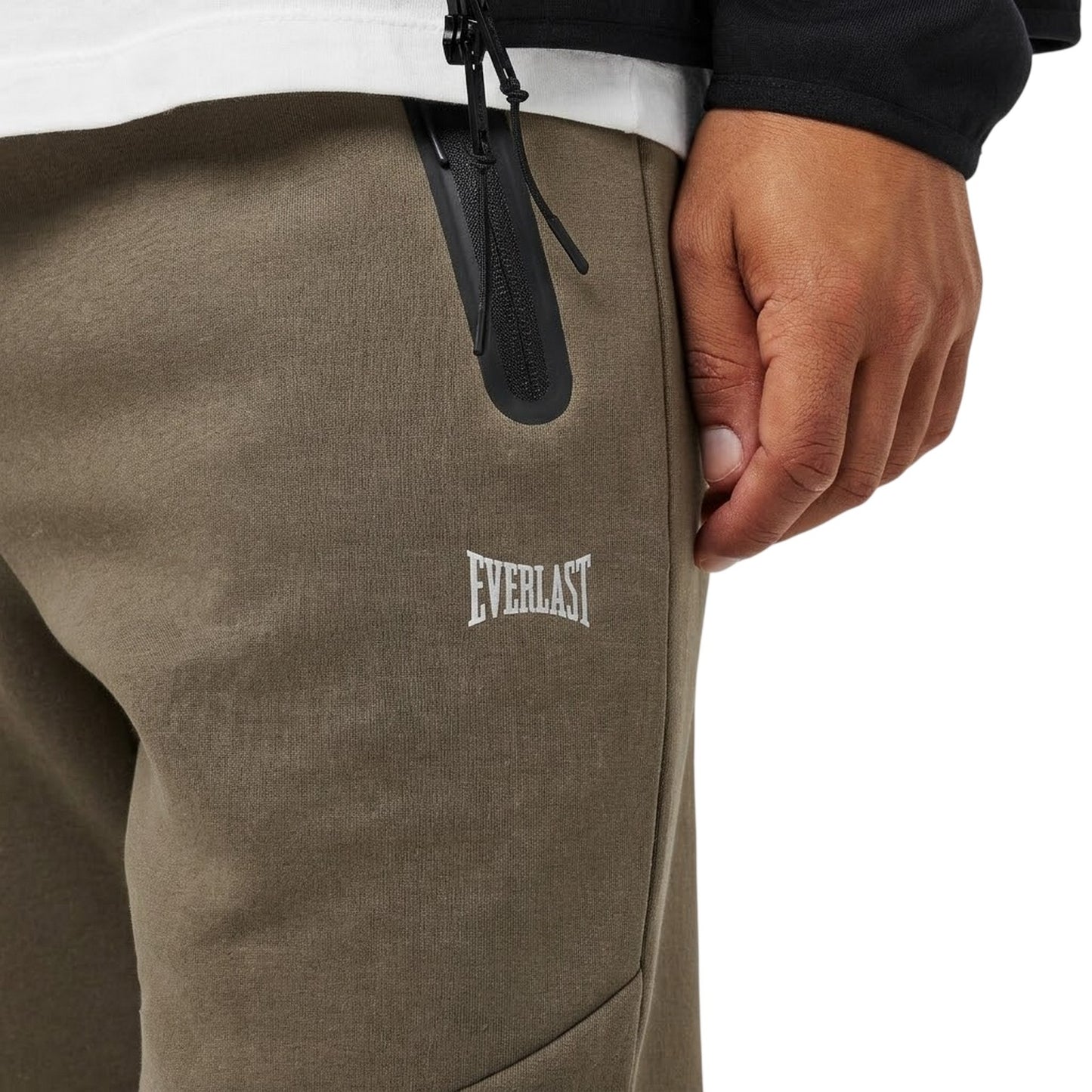 Khaki-Olive - Side - Everlast Mens Athletic Jogging Bottoms