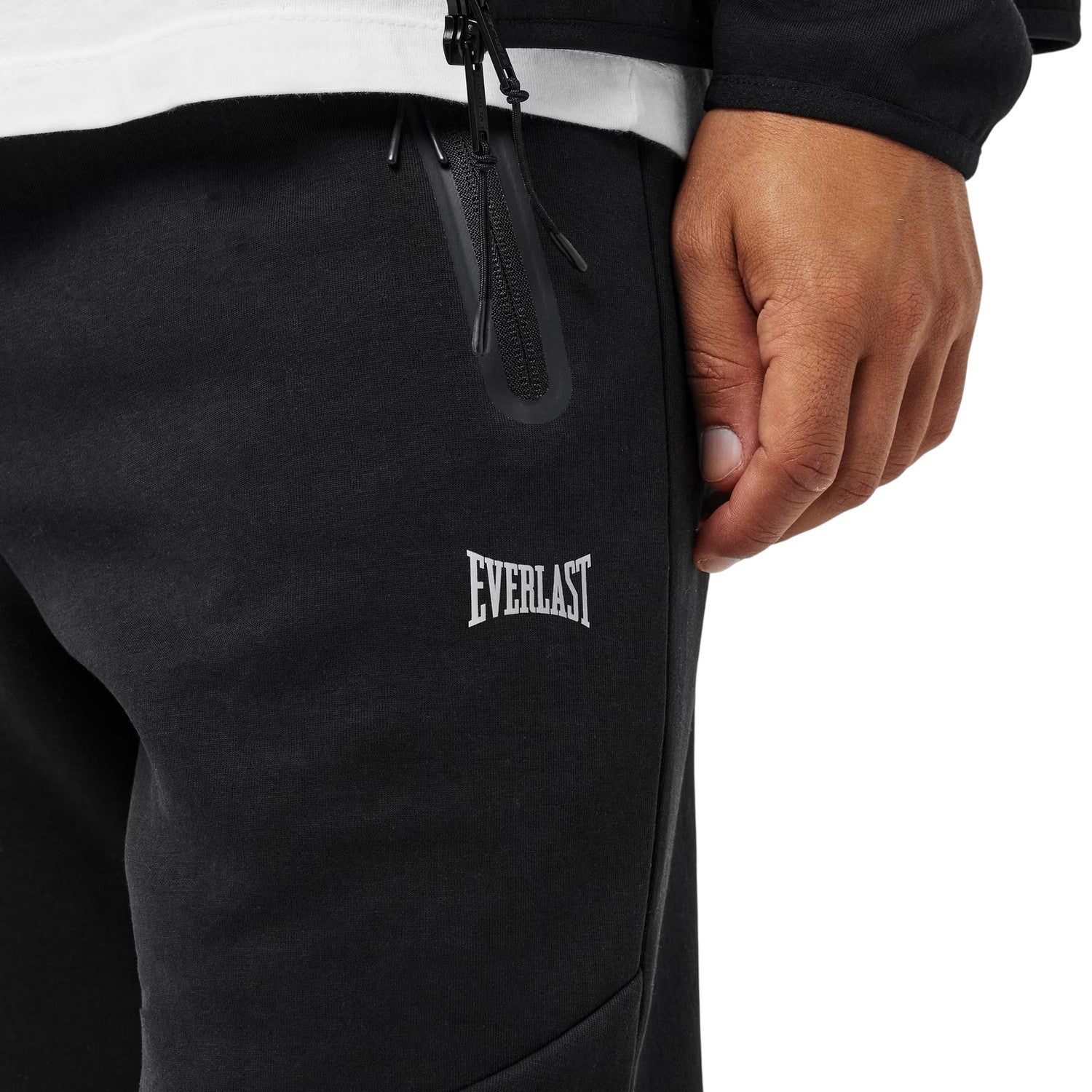 Black - Side - Everlast Mens Athletic Jogging Bottoms