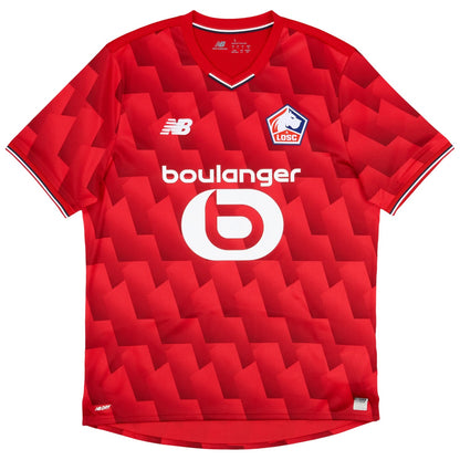 Red - Front - New Balance Mens Lille 25-26 Football Home Shirt