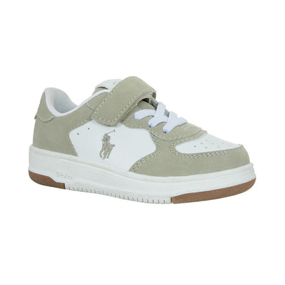 Khaki-White - Lifestyle - Ralph Lauren Baby Flat Court Shoes