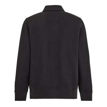 Black - Back - Luke Mens Cribbs Ribbed Knitted Cardigan