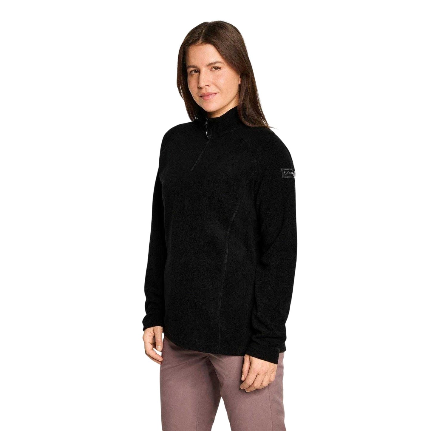 Black - Side - Ziener Womens-Ladies Januki Half Zip Fleece