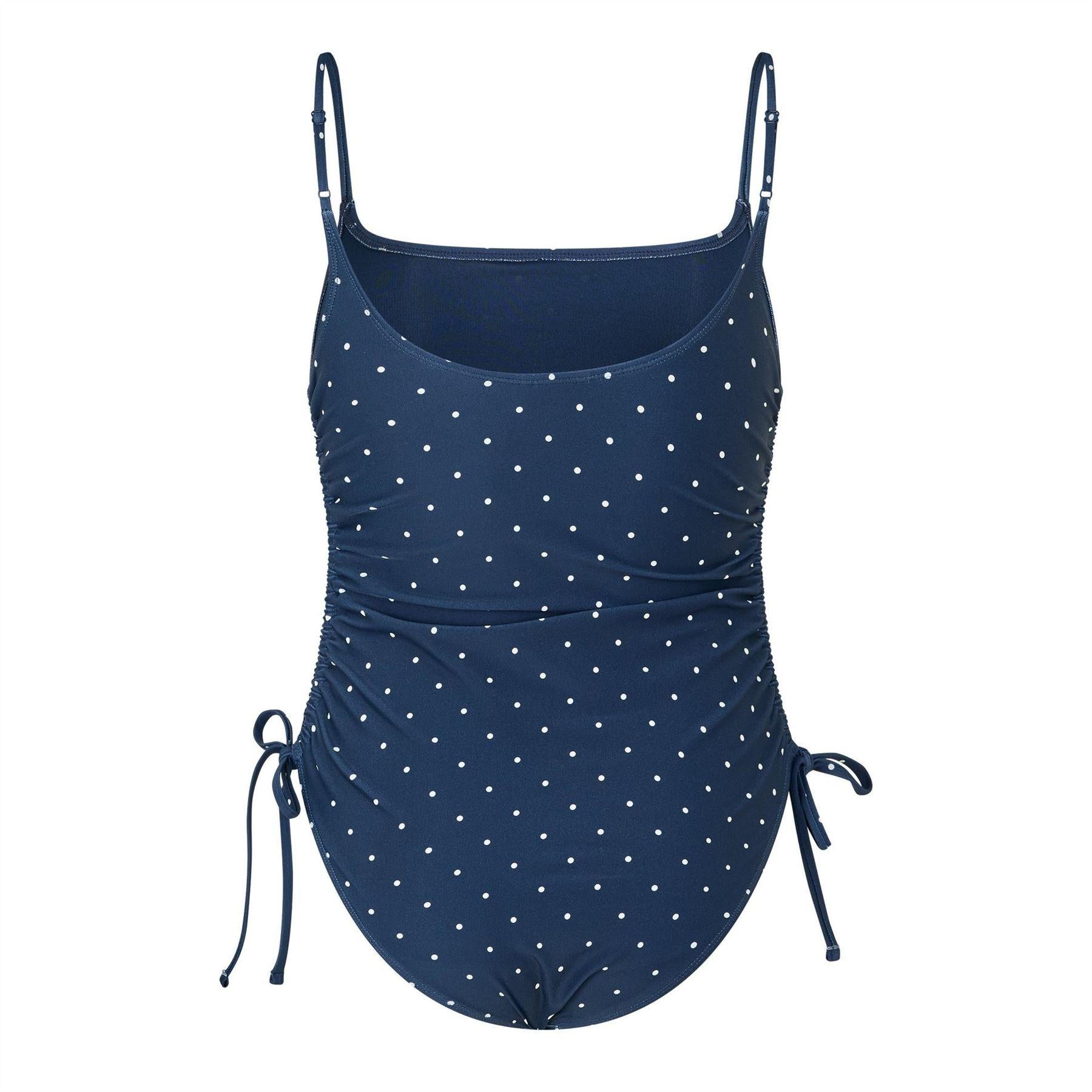Navy - Back - Jack Wills Womens-Ladies Polka Dot One Piece Swimsuit