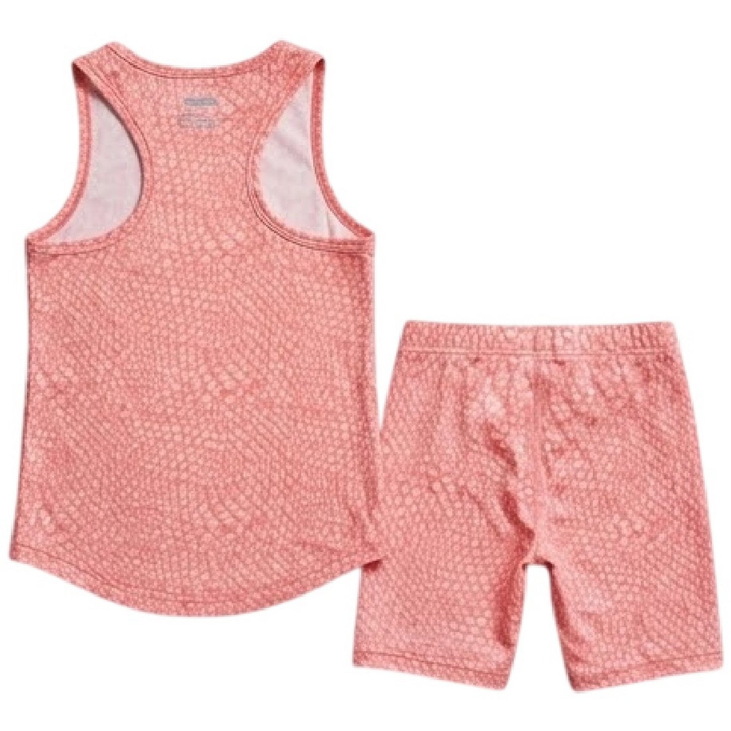 Coral - Back - Nike Childrens-Kids Snake Print Top & Shorts Set