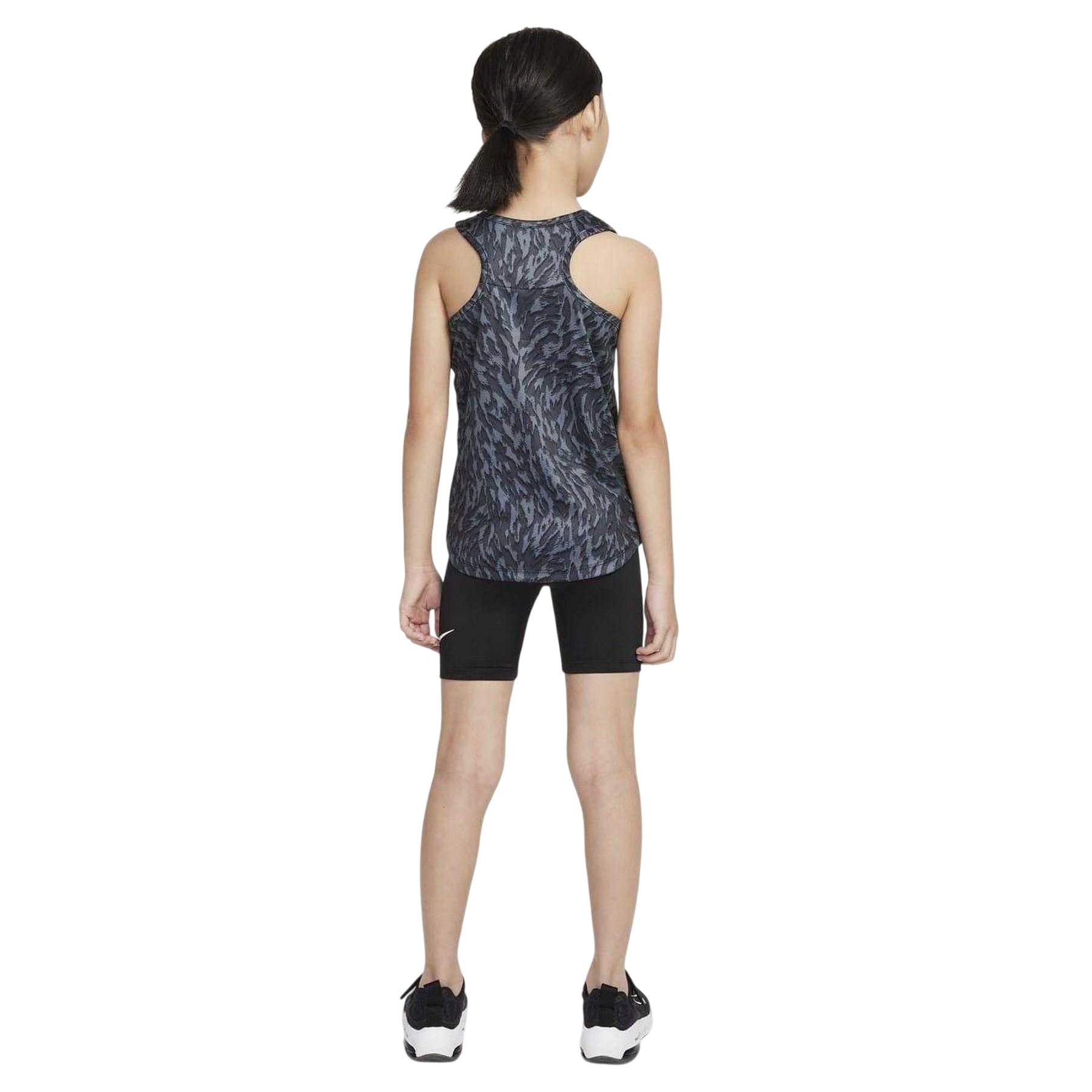 Black - Back - Nike Childrens-Kids Veneer Animal Print Top & Shorts Set