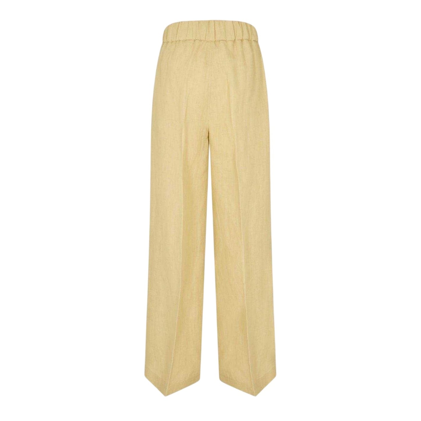 Beige-Blue - Back - Off White Womens-Ladies Knitted Wide Leg Trousers