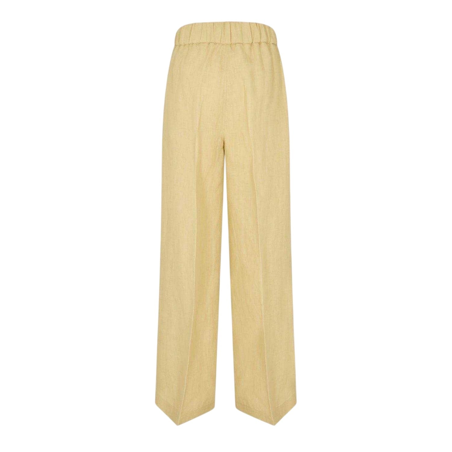 Beige-Blue - Back - Off White Womens-Ladies Knitted Wide Leg Trousers