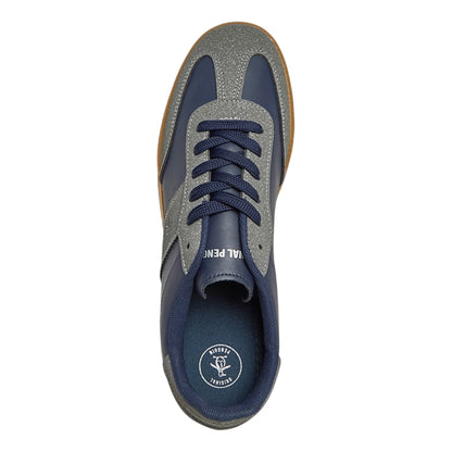 Charcoal-Navy - Side - Original Penguin Mens Giovanni Panelled Trainers