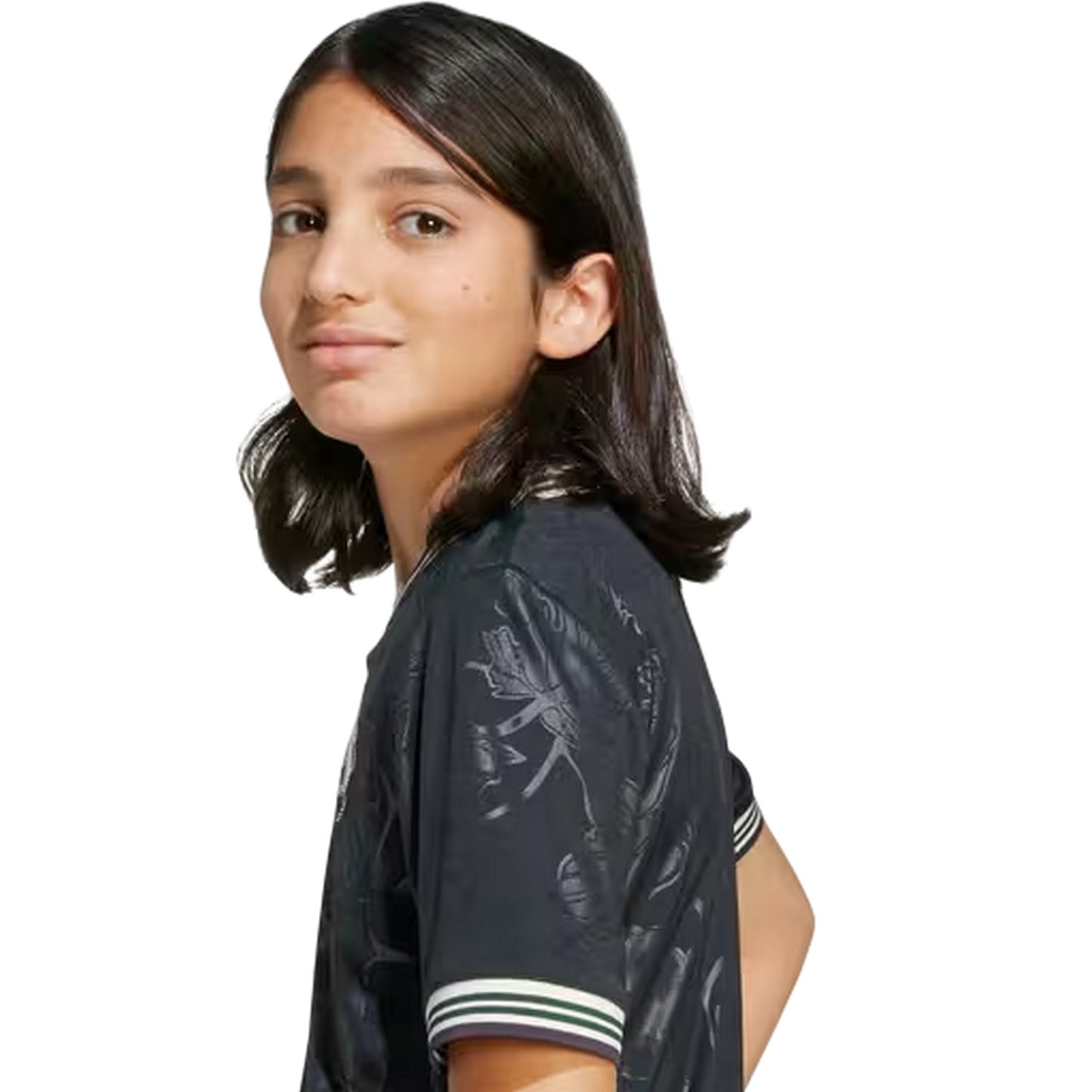 Black - Side - Adidas Childrens-Kids 2025-2026 Juventus FC Football Shirt
