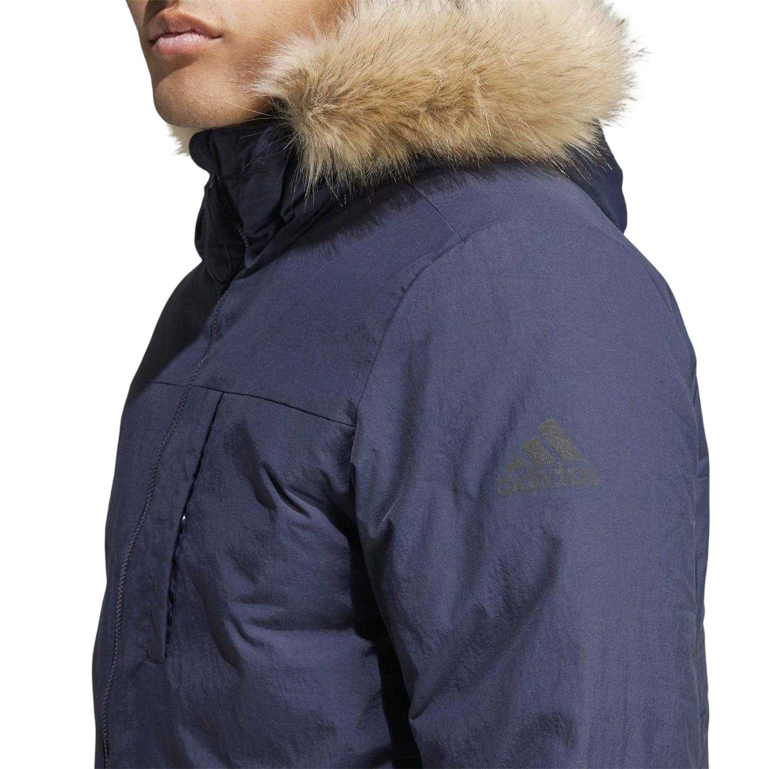 Legend Ink - Side - Adidas Mens Faux Fur Hood Parka