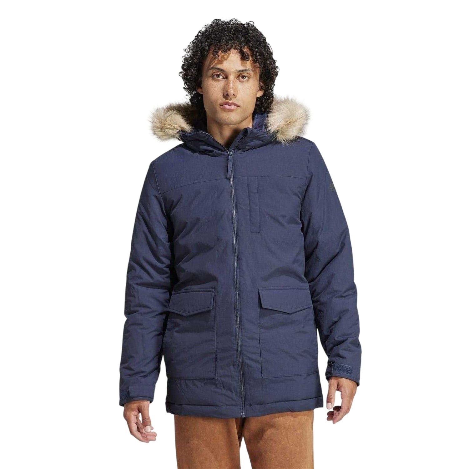 Legend Ink - Pack Shot - Adidas Mens Faux Fur Hood Parka