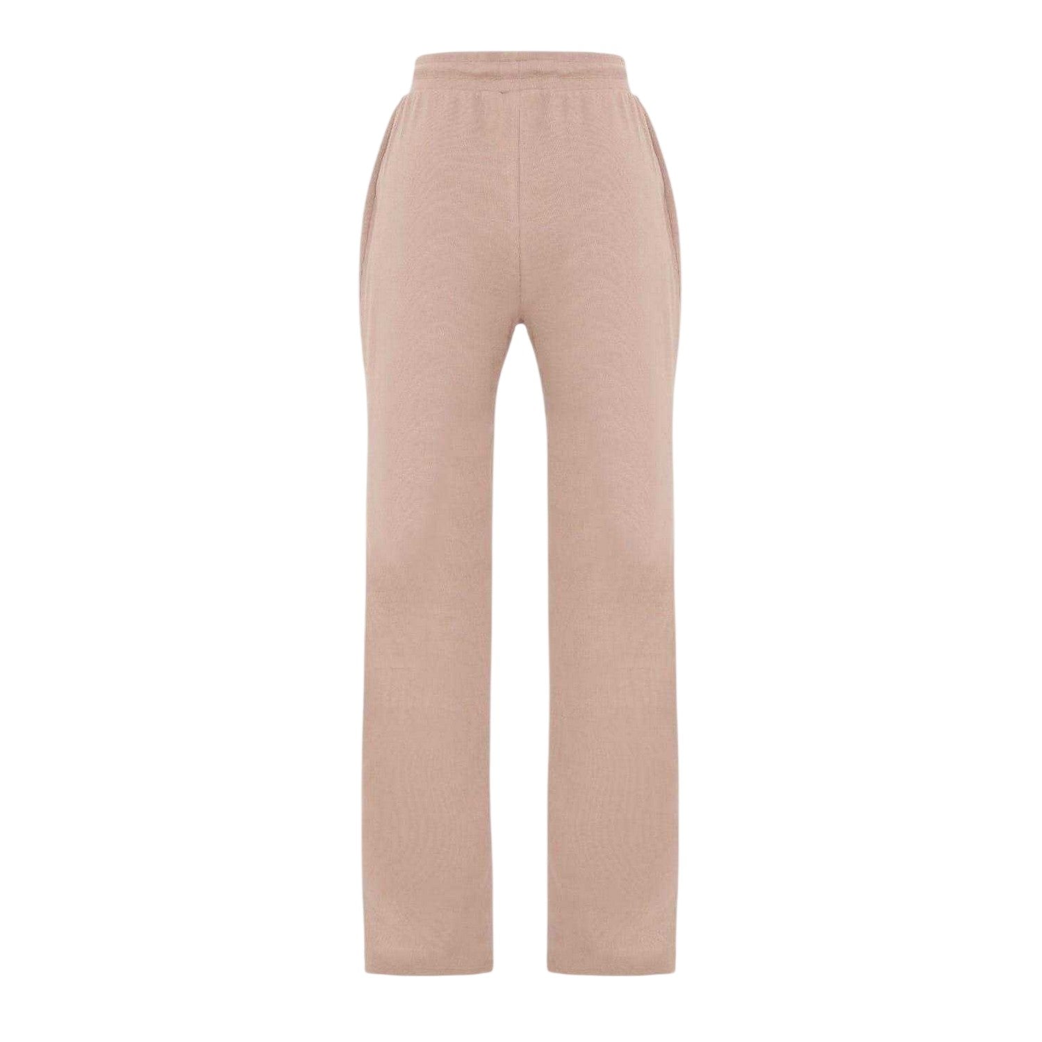 Mocha - Back - I Saw It First Womens-Ladies Ribbed Wide Leg Sweatpants