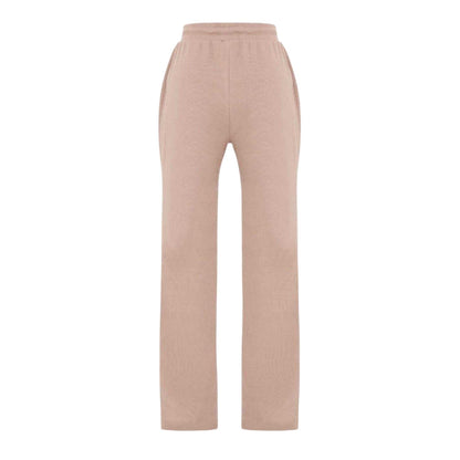 Mocha - Back - I Saw It First Womens-Ladies Ribbed Wide Leg Sweatpants