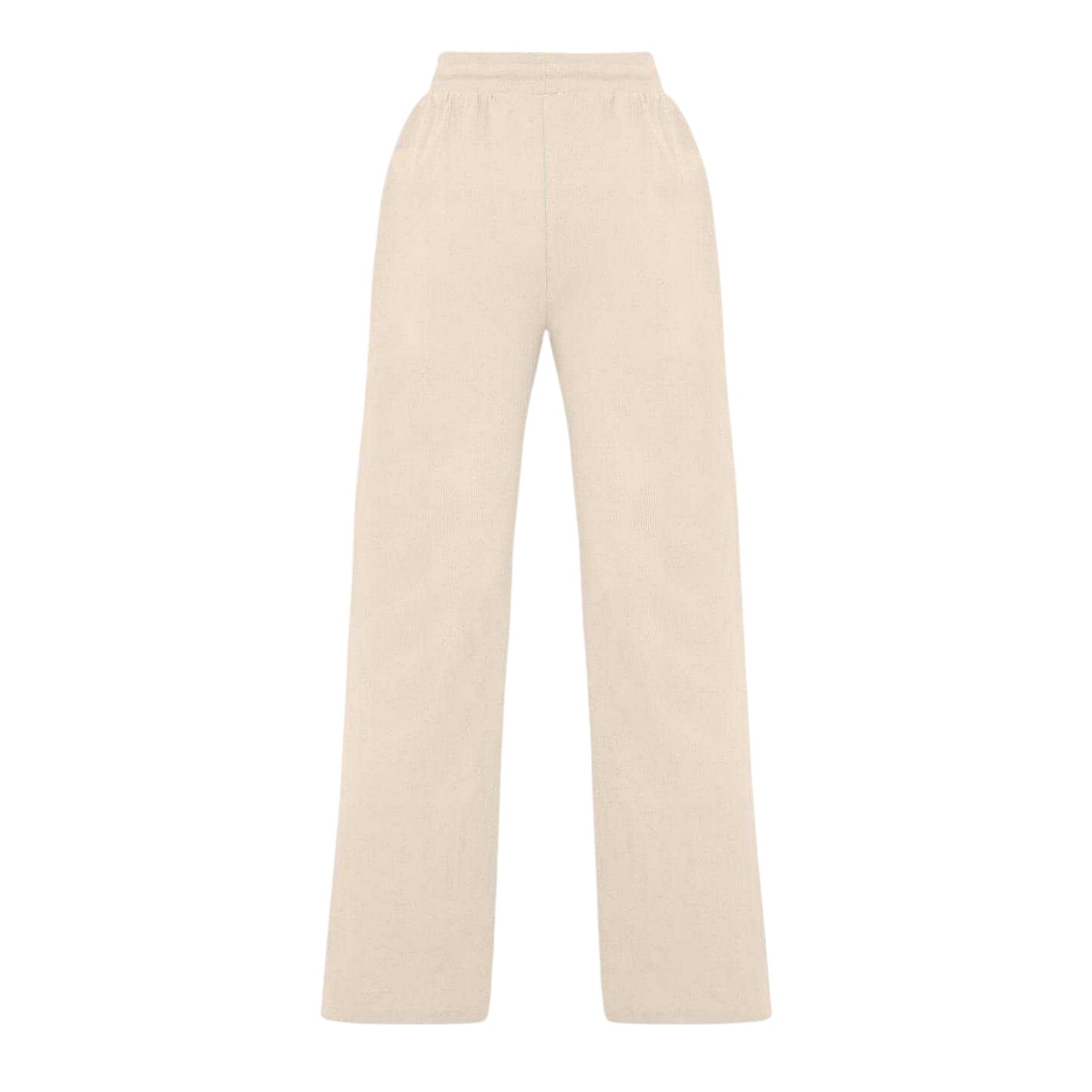 Stone - Back - I Saw It First Womens-Ladies Ribbed Wide Leg Sweatpants