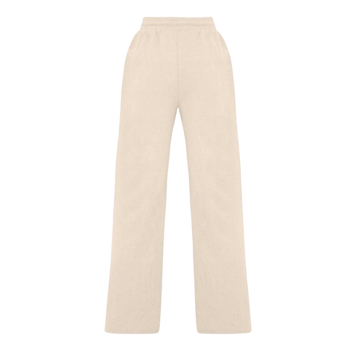 Stone - Back - I Saw It First Womens-Ladies Ribbed Wide Leg Sweatpants