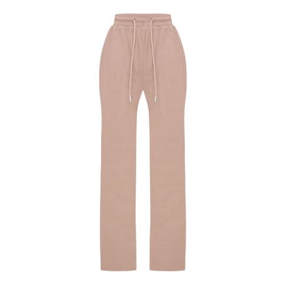 Mocha - Front - I Saw It First Womens-Ladies Ribbed Wide Leg Sweatpants