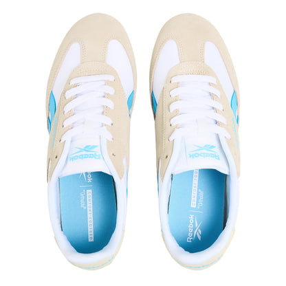 White-Blue - Side - Reebok Womens-Ladies World 70 Logo Trainers